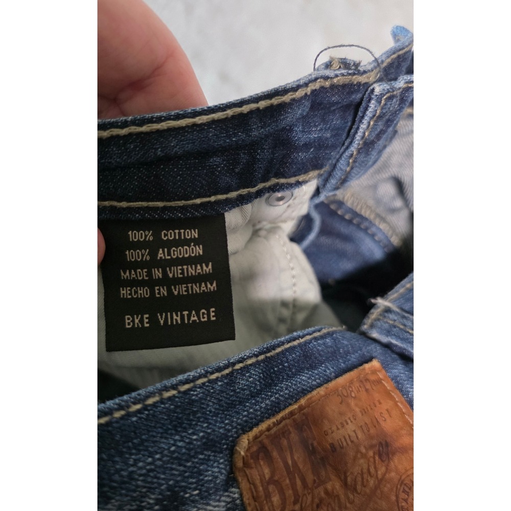 BKE Vintage Mechanic Jeans Mens 28R Medium Wash Straight Leg Denim Blue 28x30 - Picture 5 of 7